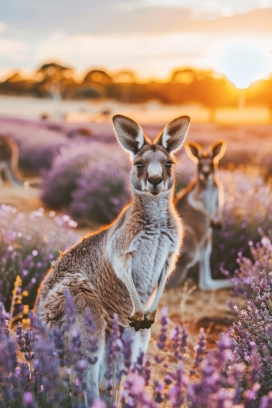 kangaroos sunset dreamy style